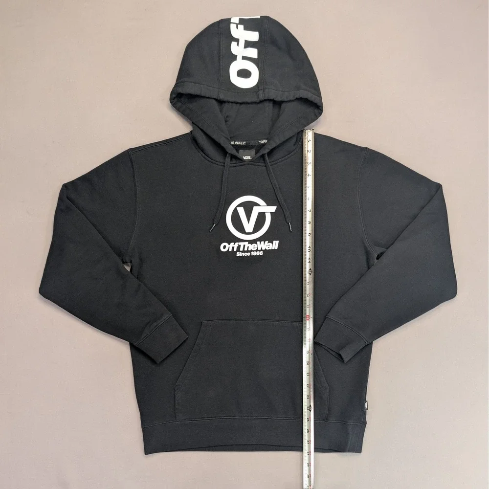 Vans Off The Wall Hoodie Black Logo Pullover Mens M Streetwear